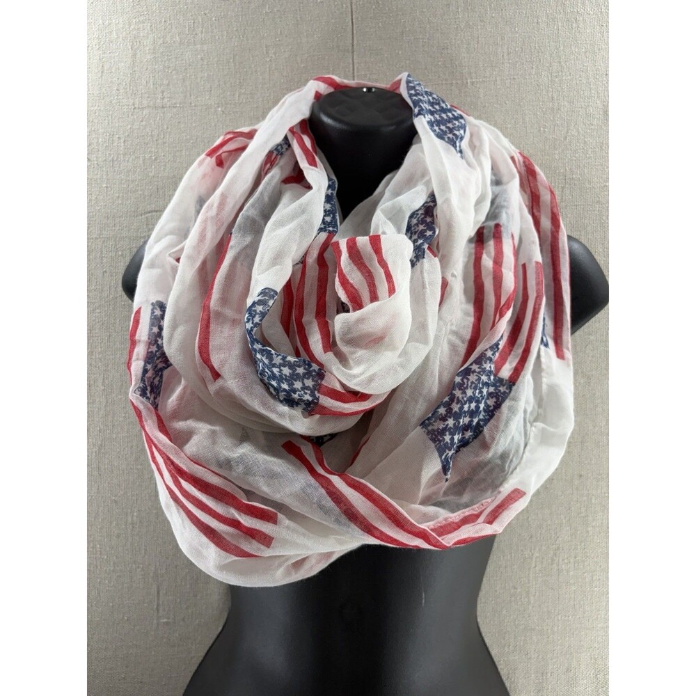 Women’s Patriotic American Flag Infinity Scarf – Stars & Stripes Lightweight